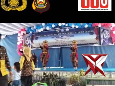 BES 15. Bhabinkamtibmas hadir dalam acara pelepasan dan penyerahan kembali siswa/siswi kelas IX SMP