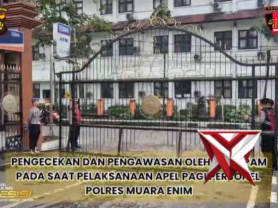 Sipropan Polres Muara Enim melaksanakan pengawasan Apel pagi pers Polres Muara Enim