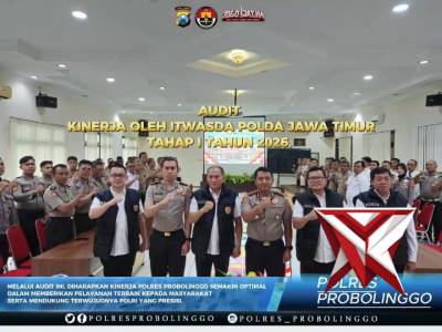 POLRES PROBOLINGGO MENERIMA KUNJUNGAN DARI TIM ITWASDA POLDA JATIM DALAM RANGKA AUDIT KINERJA THP. 1