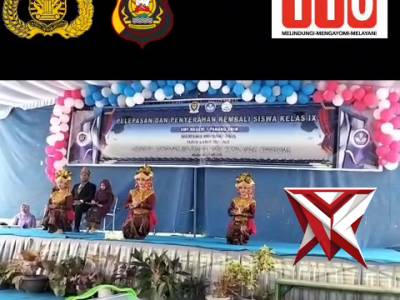 BES 13. Bhabinkamtibmas hadir dalam acara pelepasan dan penyerahan kembali siswa/siswi kelas IX SMP