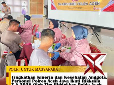 Personel Polres Aceh Jaya Ikuti Rikkesla T.A 2026 Oleh Tim Biddokkes Polda Aceh.