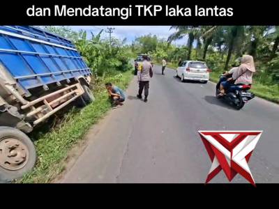 mendatangi TKP laka lantas