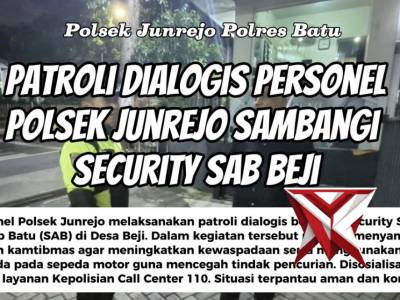 Patroli dialogis personel Polsek Junrejo sambangi security SAB Beji