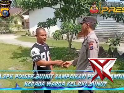 Ka SPK Polsek Bunut Sampaikan Himbauan Kamtibmas Kepada Warga - PoliceTube