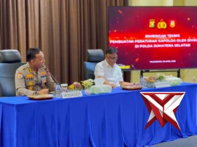Bimbingan Teknis Pembuatan Peraturan Kapolda oleh Divkum Polri di Polda Sumatera Selatan.
