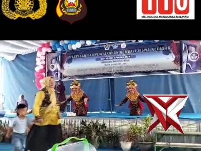 BTA 4. Bhabinkamtibmas hadir dalam acara pelepasan dan penyerahan kembali siswa/siswi kelas IX SMP N