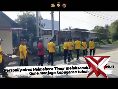 Personil polres haltim laksanakan olahraga pagi setip hari jumat