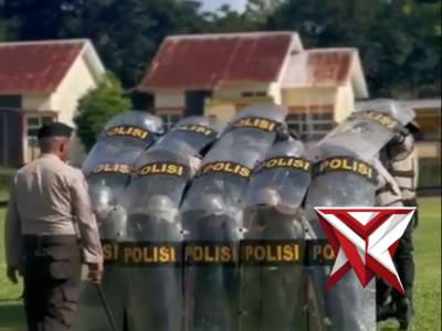 Sat samapta polres MBD laksanakan latihan dalmas