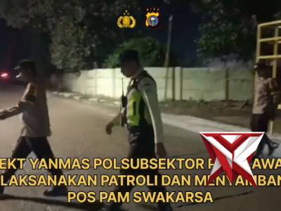 Piket Yanma Polsubsektor Pelalawan Melaksanakan Patroli dan Sambangi Pos Pam Swakarsa - PoliceTube