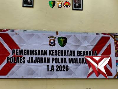 Personel Polres Halmahera Tengah kompak mengikuti kegiatan Pemeriksaan Kesehatan (Rikkes) Berkala