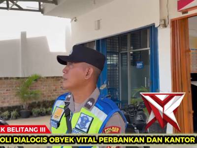 Polsek Belitang III Patroli dialogis Obyek Vital Perbankan dan Kantor Pos