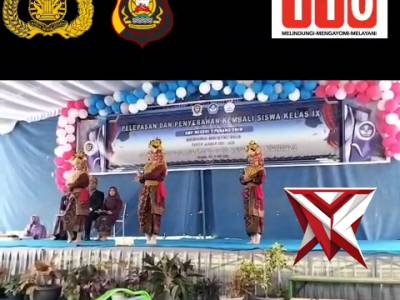 TI 16. Bhabinkamtibmas hadir dalam acara pelepasan dan penyerahan kembali siswa/siswi kelas IX SMP N