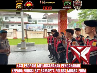Kasi Propam Polres Muara Enim Melaksanakan Pengarahan kepada Sat Samapta