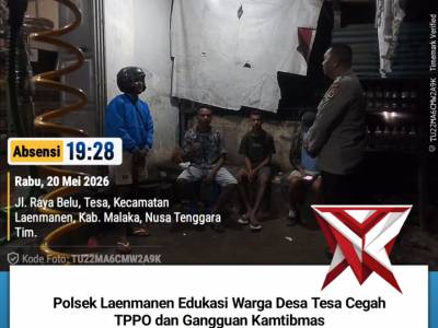 Polsek Laenmanen Edukasi Warga Desa Tesa Cegah TPPO dan Gangguan Kamtibmas