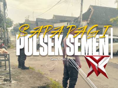 Polsek Semen &ndash; Sapa Pagi Personel Polsek Semen melaksanakan kegiatan Sapa Pagi dengan melakukan - PoliceTube