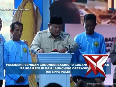 Presiden Republik Indonesia Prabowo Subianto secara resmi memimpin groundbreaking 10 Gudang - PoliceTube