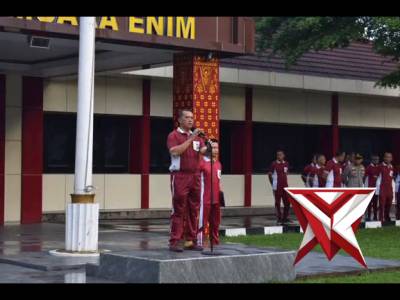 Semangat pagi diawali dengan pelaksanaan apel pagi personel Polres Muara Enim