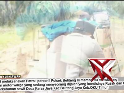 Polri peduli Aipda Jefri Kurniawan Personil Polsek Belitang III saat sedang melaksanakan patroli mel