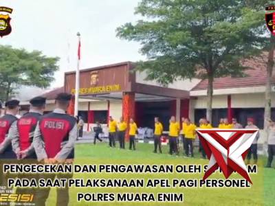 Sipropam Polres Muara Enim melaksanakan pengawasan apel pagi - PoliceTube