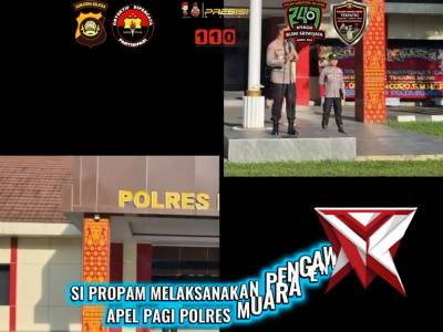 Sipropam Polres Muara Enim melaksanakan pengawasan apel pagi personil. - PoliceTube