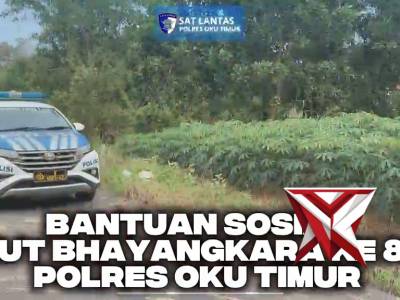 BANTUAN SOSIAL HUT BHAYANGKARA KE-88 POLRES OKU TIMUR OLEH PERSONEL SAT LANTAS POLRES OKU TIMUR