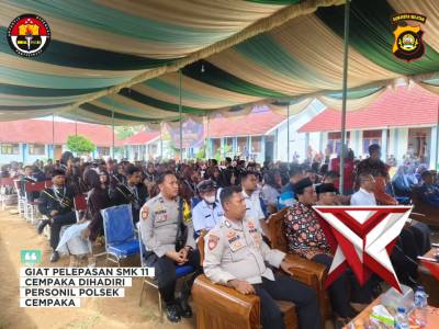 GIAT PELEPASAN SMK 11 CEMPAKA DIHADIRI POLSEK CEMPAKA