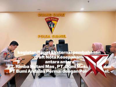 Rapat Eksternal pembahasan  draft Nota Kesepahaman antara antara PT. Rimba Hutani Mas , PT. Bumi Mek