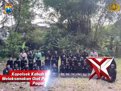 Kapolsek kabuh beserta anggota melaksanakan pengamanan ujian kenaikan pangkat pagar nusa