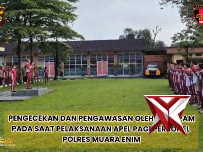 Sipropam Polres Muara Enim melaksanakan pengawasan apel pagi pers Polres Muara Enim