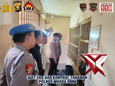 giat cek dan kontrol tahanan polres muara enim, situasi aman dan terkendali. polripresisipolresmua