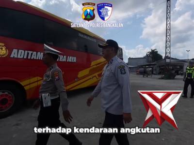 INSPEKSI KESELAMATAN RAMCHECK BERSAMA INSTANSI TERKAIT SATLANTAS POLRES BANGKALAN - PoliceTube