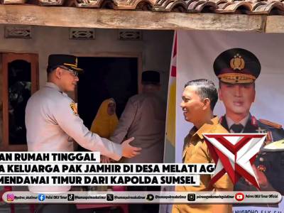 Bantuan Rumah Tinggal Keluarga Pak Jamhir di Desa Melati Agung Kec Semendawai Timur Dari Kapolda - PoliceTube