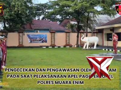 Sipropam Polres Muara Enim melaksanakan pengawasan apel pagi pers Polres Muara Enim
