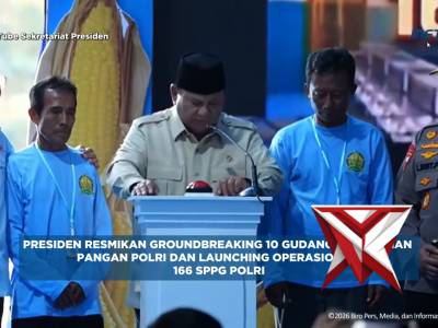 Presiden Prabowo Subianto secara resmi memimpin groundbreaking 10 Gudang Ketahanan Pangan