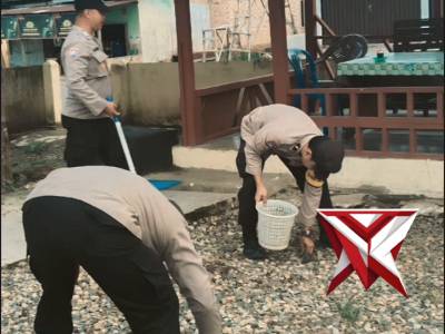 Mendukung program belida personil lakukan kurve diseputaran masok Polsek STL Ulu Terawas. - PoliceTube