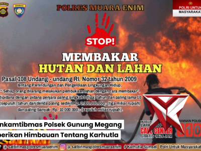 *Bhabinkamtibmas Polsek Gunung Megang Memberikan Himbauan Tentang Karhutla Kepada Warga*