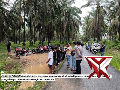 NOPRI GIAT ANGGOTA BERSAMA PEMDES GUNUNG MEGANG MEMBUBARKAN BALAP LIAR - PoliceTube