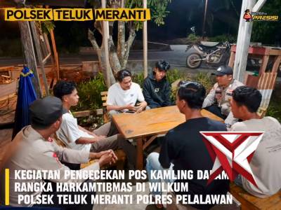 Polsek Teluk Meranti melaksanakan pengecekan pos siskamling