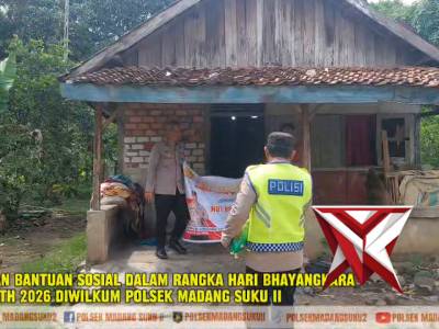 KEGIATAN BANTUAN SOSIAL DALAM RANGKA HARI BHAYANGKARA KE - 80 TH 2026 DIWILKUM POLSEK MADANG SUKU II