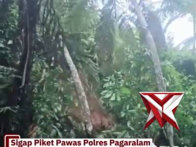 Sigap piket pawas polres Pagaralam mendatangi TKP tanah longsor - PoliceTube