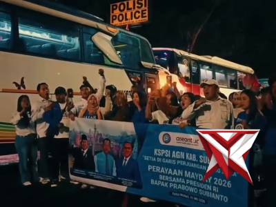Polres subang pam wal para buruh yang ke jakarta dalam rangka may day