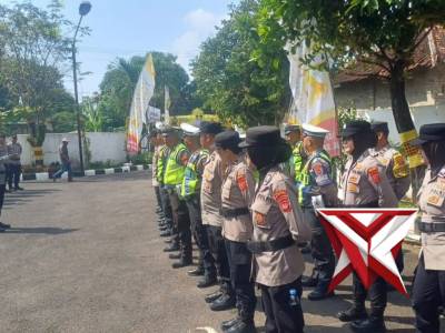Kapolsek Subang pimpin Apel Pratugas PAM Aksi Unjuk Rasa Dari DPD Laskar Indonesia