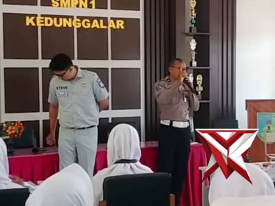Satlantas polres Ngawi dan jasa Raharja Sosialisasi Tatib berlalu lintas