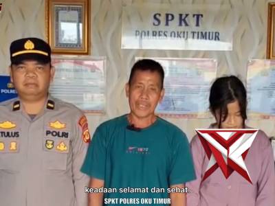 Junita saru, anak yang dilaporkan hilang oleh orang tuanya berhasil di temukan