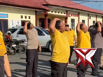 Kapolres Kepahiang pimpin olahraga pagi bersama pesonil Polres Kepahiang