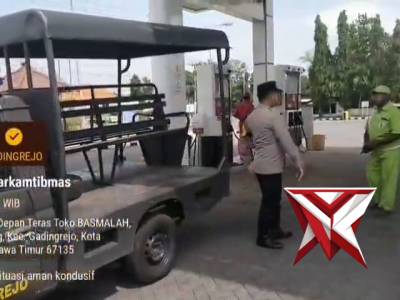 Polsek Gadingrejo melaksanakan Patroli Harkamtibmas di SPBU Karangketug