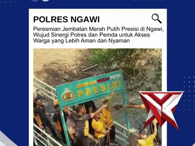 Polres Ngawi Renovasi Jembatan Merah Putih Presisi di Desa Ngawi