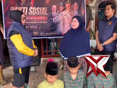 Ditreskrimum Polda Sumsel melaksanakan Bakti Sosial berbagi sembako ke Panti Asuhan dikota Palembang