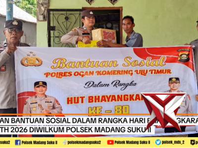KEGIATAN BANTUAN SOSIAL DALAM RANGKA HARI BHAYANGKARA KE - 80 TH 2026 DIWILKUM POLSEK MADANG SUKU II