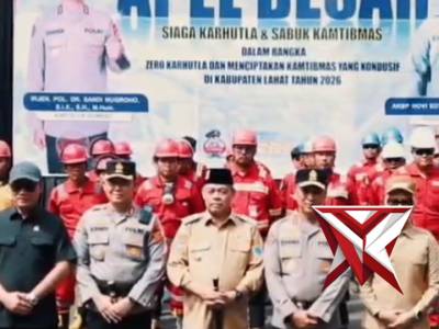 KAPOLDA SUMSEL PIMPIN LANGSUNG APEL BESAR KESIAPSIAGAAN KARHUTLA DI LAHAT